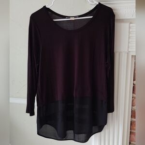 Michael Kors | Stretch Mesh Panel Black Shirt